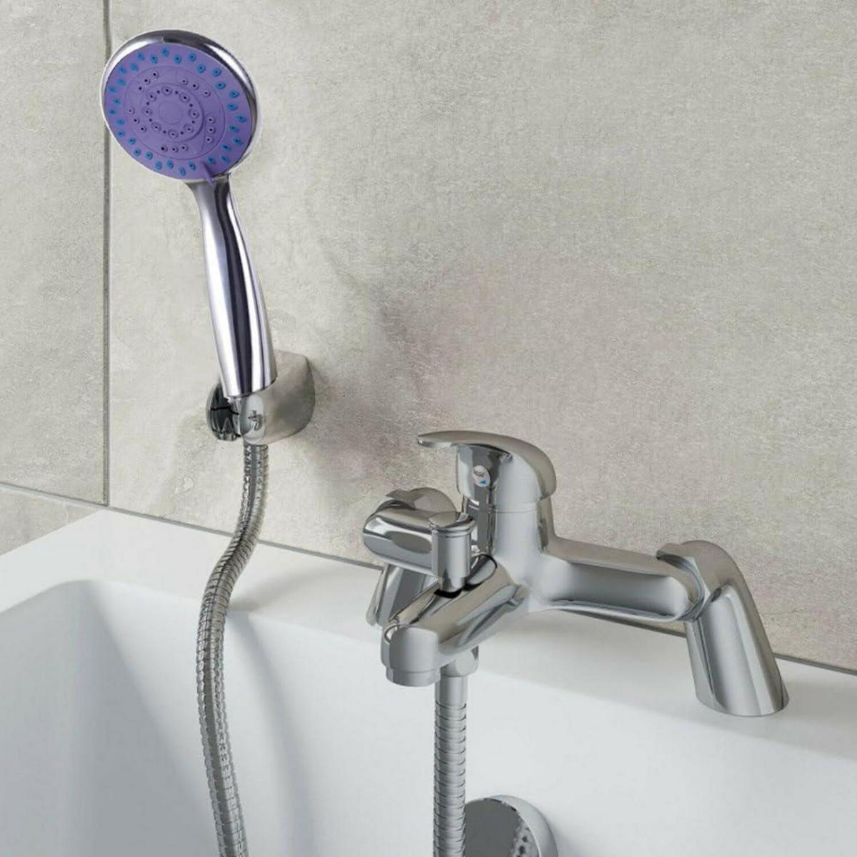 BADEWANNENARMATUR Wandmontage Einhandmischer mit Duschfunktion - Multicolor, Metall (8/2.5/20cm)