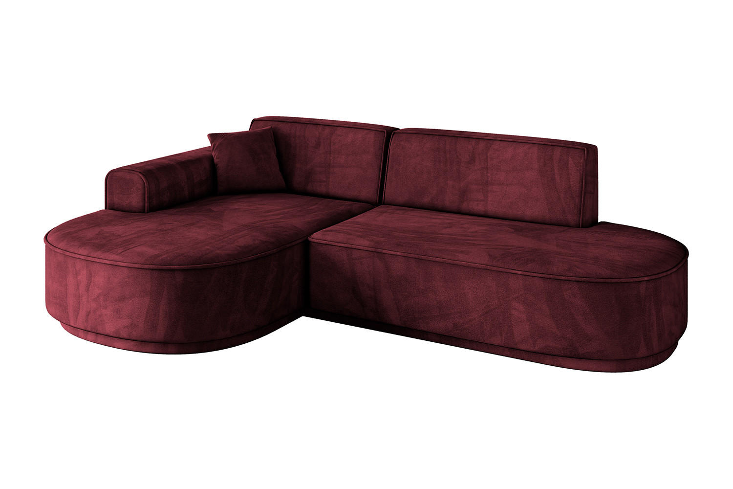 ECKSOFA Ottomane Links MARI-L1-v3 - 232x163x81 cm Bordeaux Velours - Bordeaux/Schwarz, Holzwerkstoff/Kunststoff (232/163cm) - ALTDECOR