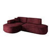 ECKSOFA Ottomane Links MARI-L1-v3 - 232x163x81 cm Bordeaux Velours - Bordeaux/Schwarz, Holzwerkstoff/Kunststoff (232/163cm) - ALTDECOR