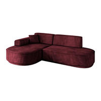 ECKSOFA Ottomane Links MARI-L1-v3 - 232x163x81 cm Bordeaux Velours - Bordeaux/Schwarz, Holzwerkstoff/Kunststoff (232/163cm) - ALTDECOR