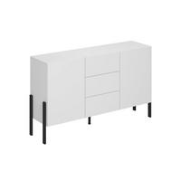 SIDEBOARD Bérénice Mattweiß und Schwarz - Weiß, Holzwerkstoff (154/90/40cm) - Petits-meubles