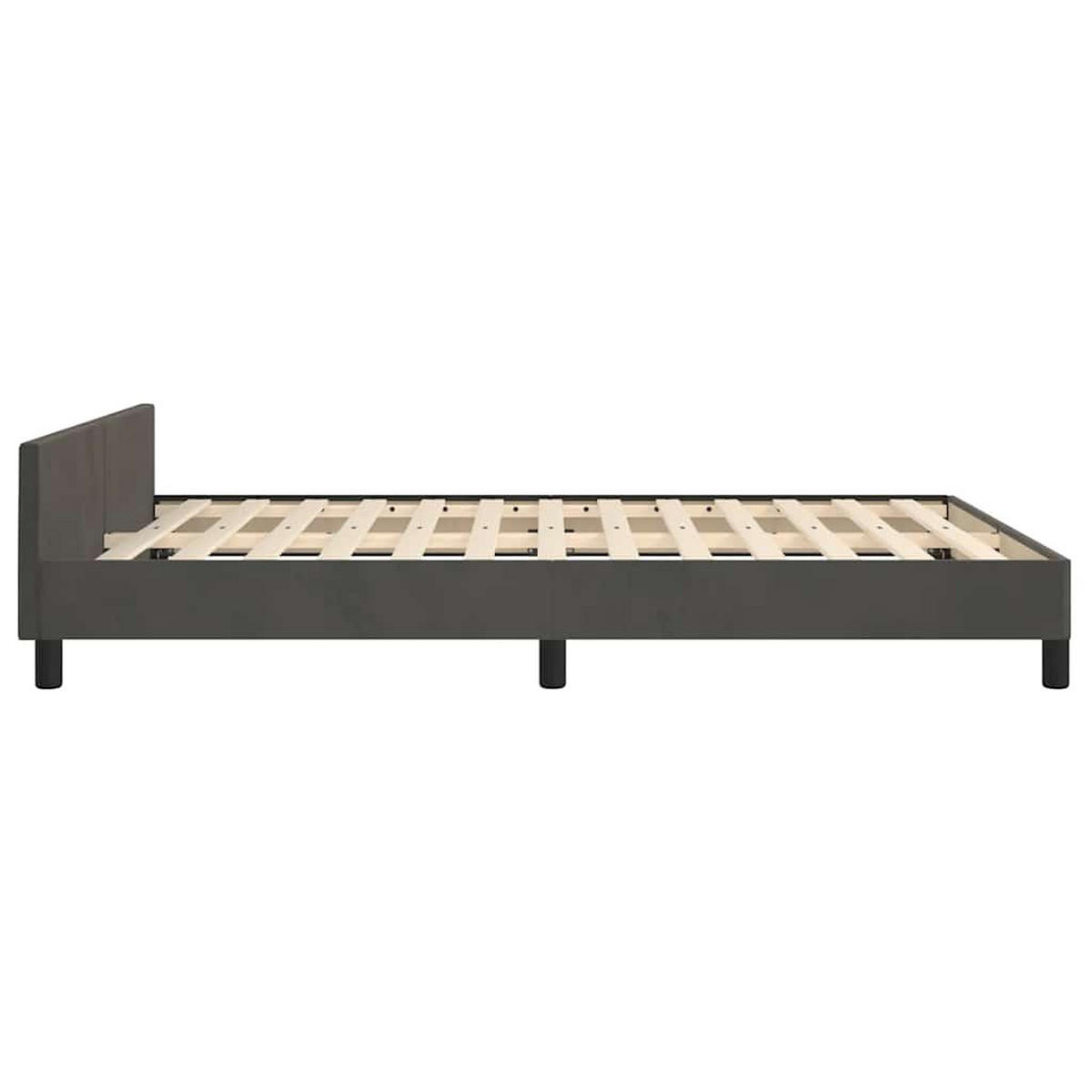 BETTGESTELL Ohne Matratze Dunkelgrau 140/200 Cm Samt - Dunkelgrau, Textil (140/200cm) - vidaXL