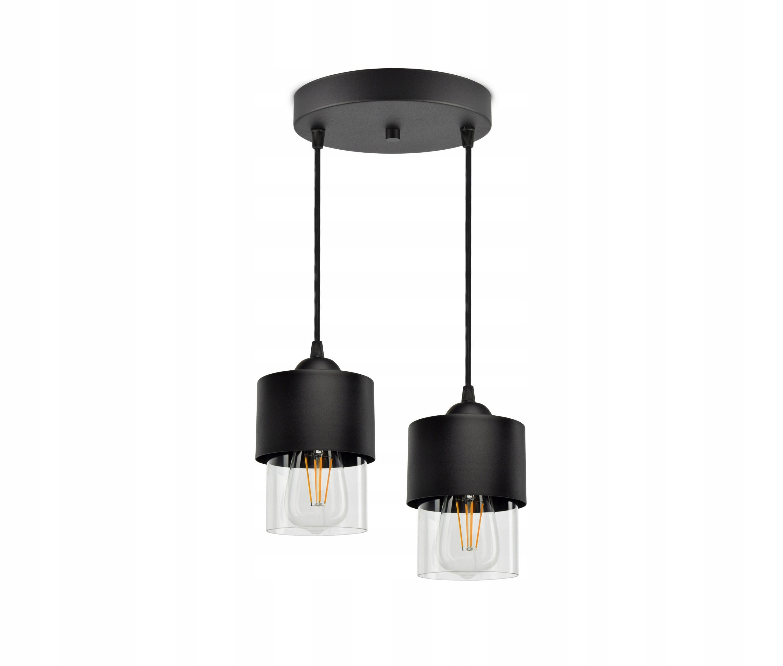 PENDELLEUCHTE Hege - Transparent/Schwarz, Glas/Metall (25/25/70cm) - kiki design