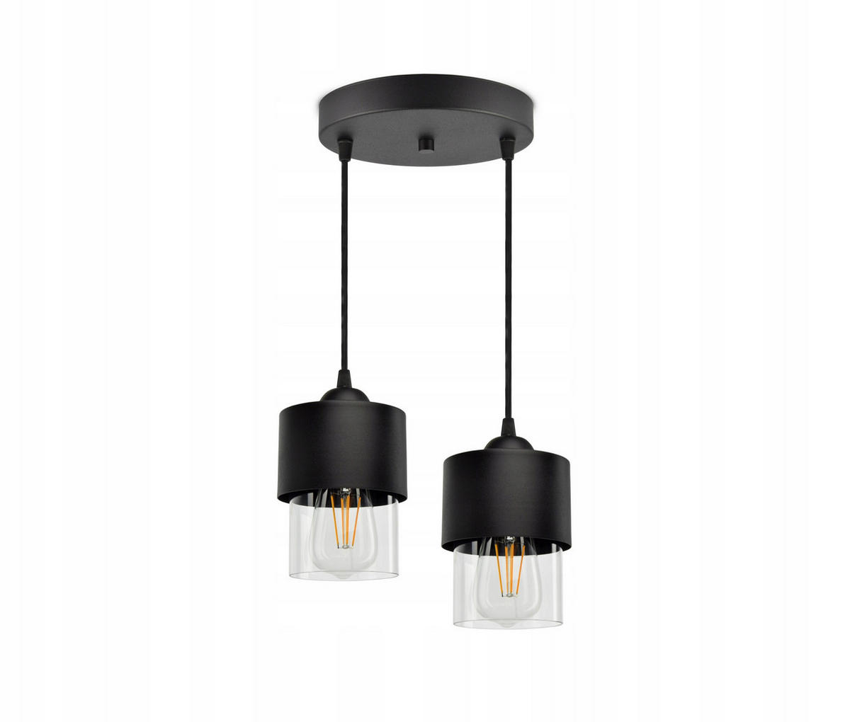 PENDELLEUCHTE Hege - Transparent/Schwarz, Glas/Metall (25/25/70cm) - kiki design