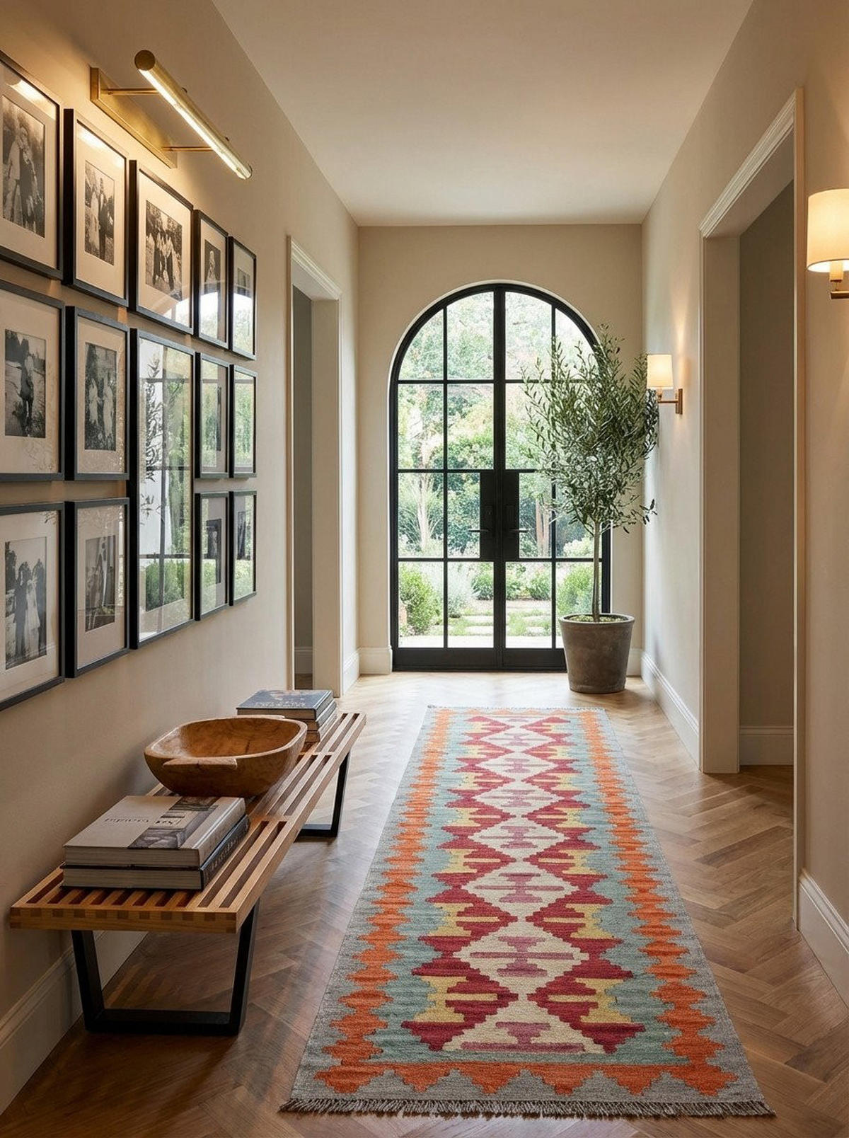 HANDWEBTEPPICH Kelim Gashgai Rot 194/56 cm Schurwolle - Rot, Textil (56/194cm) - Looma