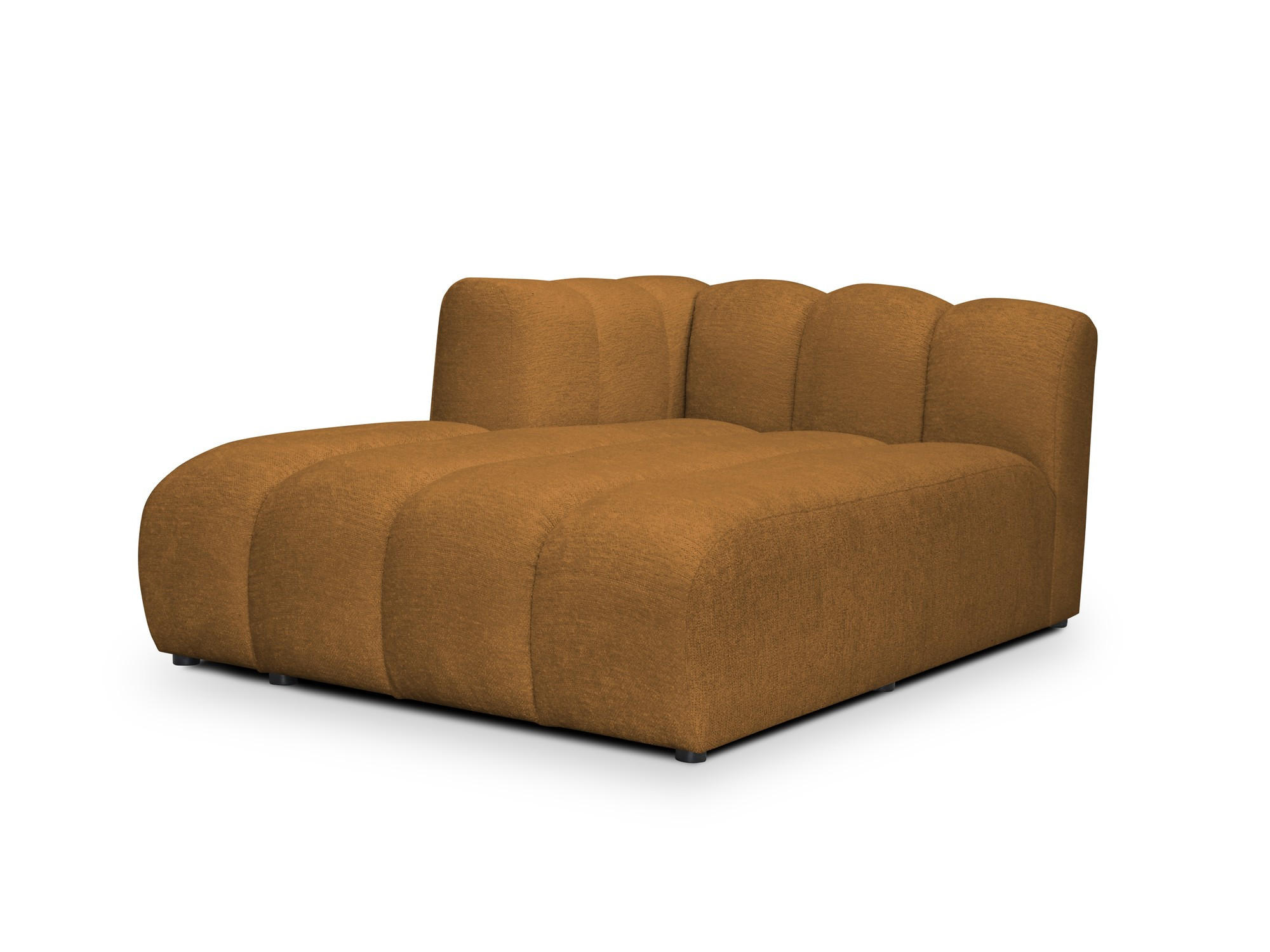 SOFAELEMENT Links Chenille Stoff Gelb - Currygelb/Schwarz, Holzwerkstoff/Kunststoff (179/70/113cm) - Makamii
