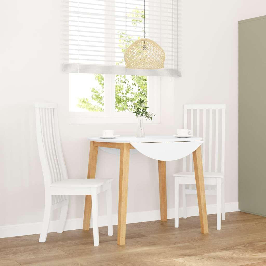 ESSZIMMERSTÜHLE 2 Stk. Weiß Massivholz Gummibaum 41*48.5*101cm - Weiß, Holz (41/101/48.5cm) - ZMH