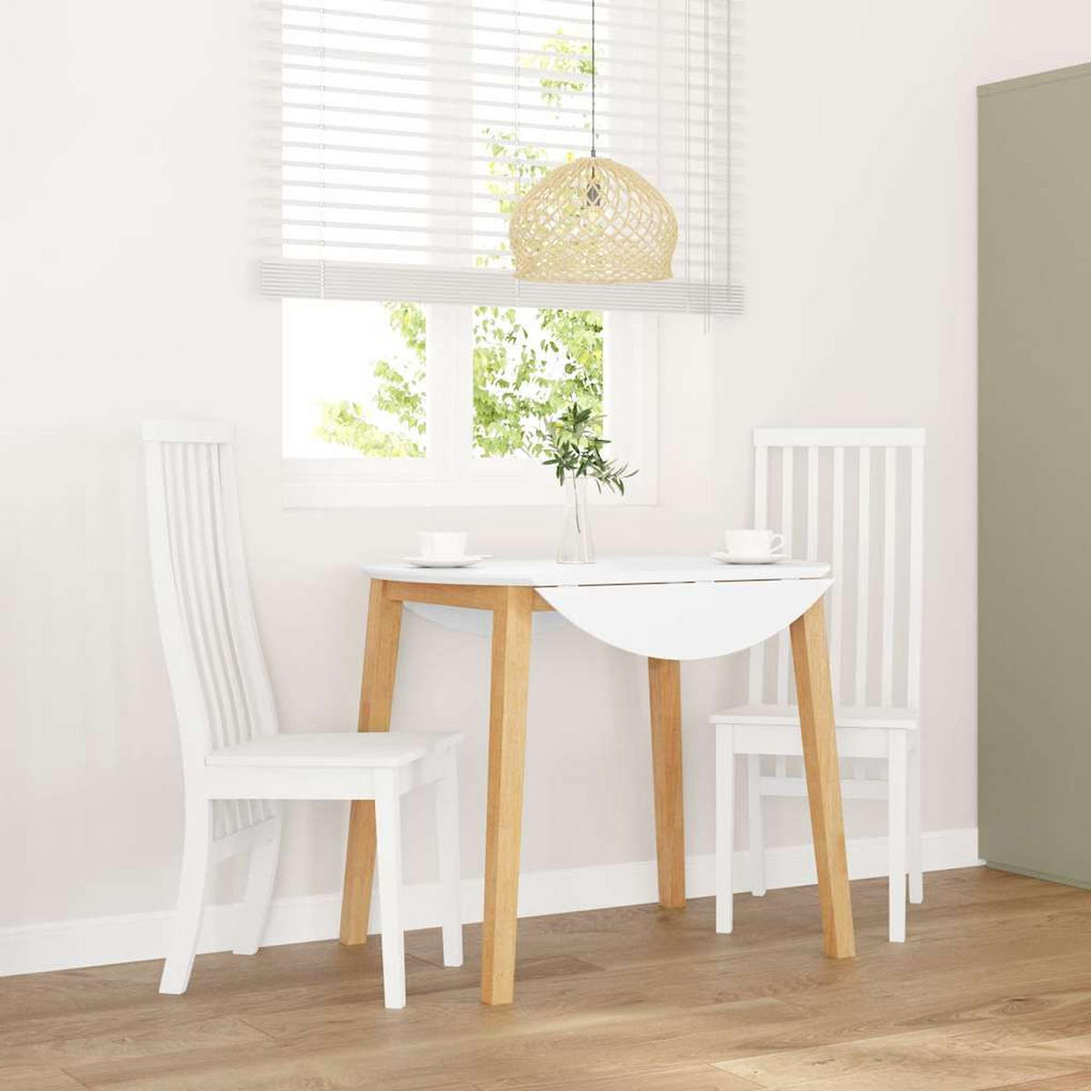 ESSZIMMERSTÜHLE 2 Stk. Weiß Massivholz Gummibaum 41*48.5*101cm - Weiß, Holz (41/101/48.5cm) - ZMH