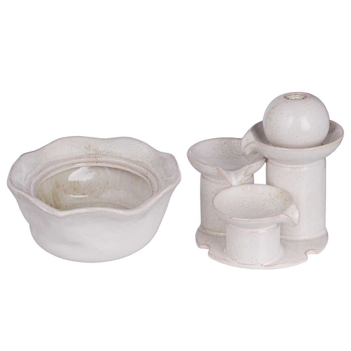 TISCHBRUNNEN Balance - Beige, Keramik (21/24/21cm) - Butlers