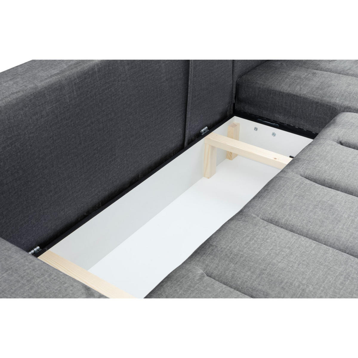 ECKSOFA Piano L Rechts mit Schlaffunktion 137x234 Velours Dunkelgrau - Dunkelgrau/Silberfarben, Holz/Textil (178/278cm) - Muffo