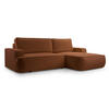ECKSOFA L Form Ablia Ziegelrot 267/168/87 cm mit Schlaffunktion R - Dunkelorange/Schwarz, Kunststoff/Textil (267/168cm) - AX Living