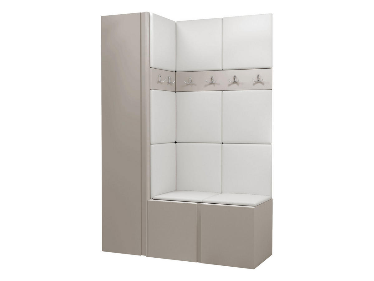 GARDEROBEN-SET Orion IX - Kaschmir/Weiß, Holzwerkstoff/Kunststoff (124/186/46cm) - MIRJAN24