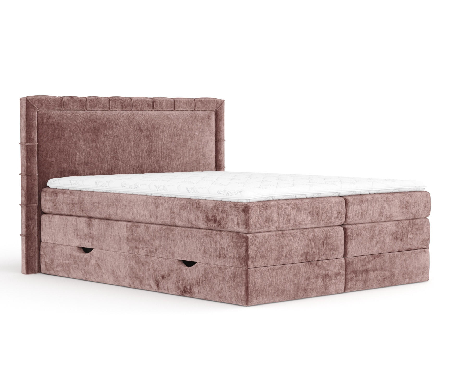 BOXSPRINGBETT Rosabel Rosa 200/200 cm mit Matratze und Topper - Pink/Schwarz, Holz/Holzwerkstoff (200/200cm) - Maison de Reve