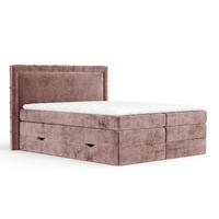 BOXSPRINGBETT Rosabel Rosa 200/200 cm mit Matratze und Topper - Pink/Schwarz, Holz/Holzwerkstoff (200/200cm) - Maison de Reve