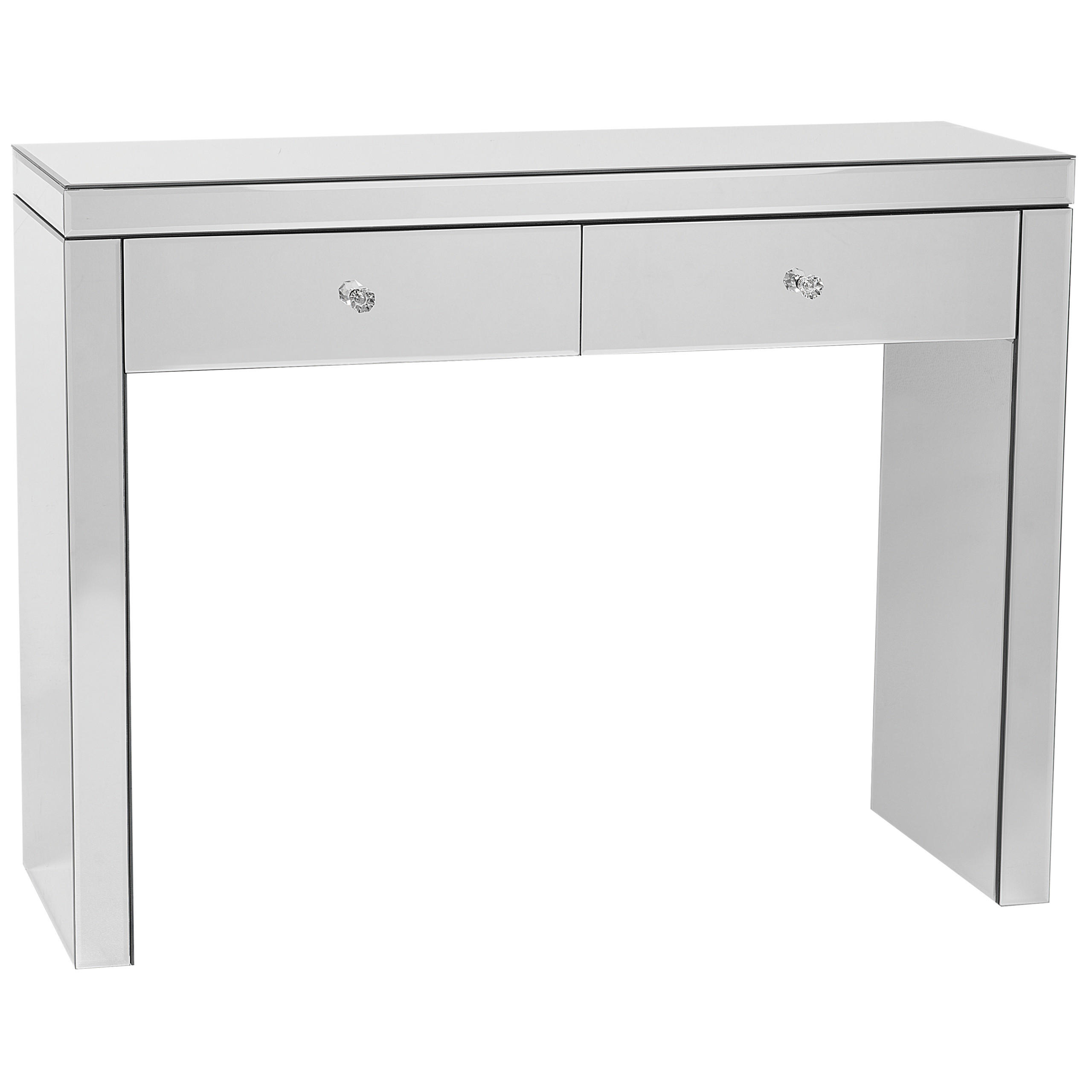 KONSOLENTISCH Spiegeleffekt 2 Schubladen Marle - Silberfarben, Glas (35/100/77cm) - Beliani