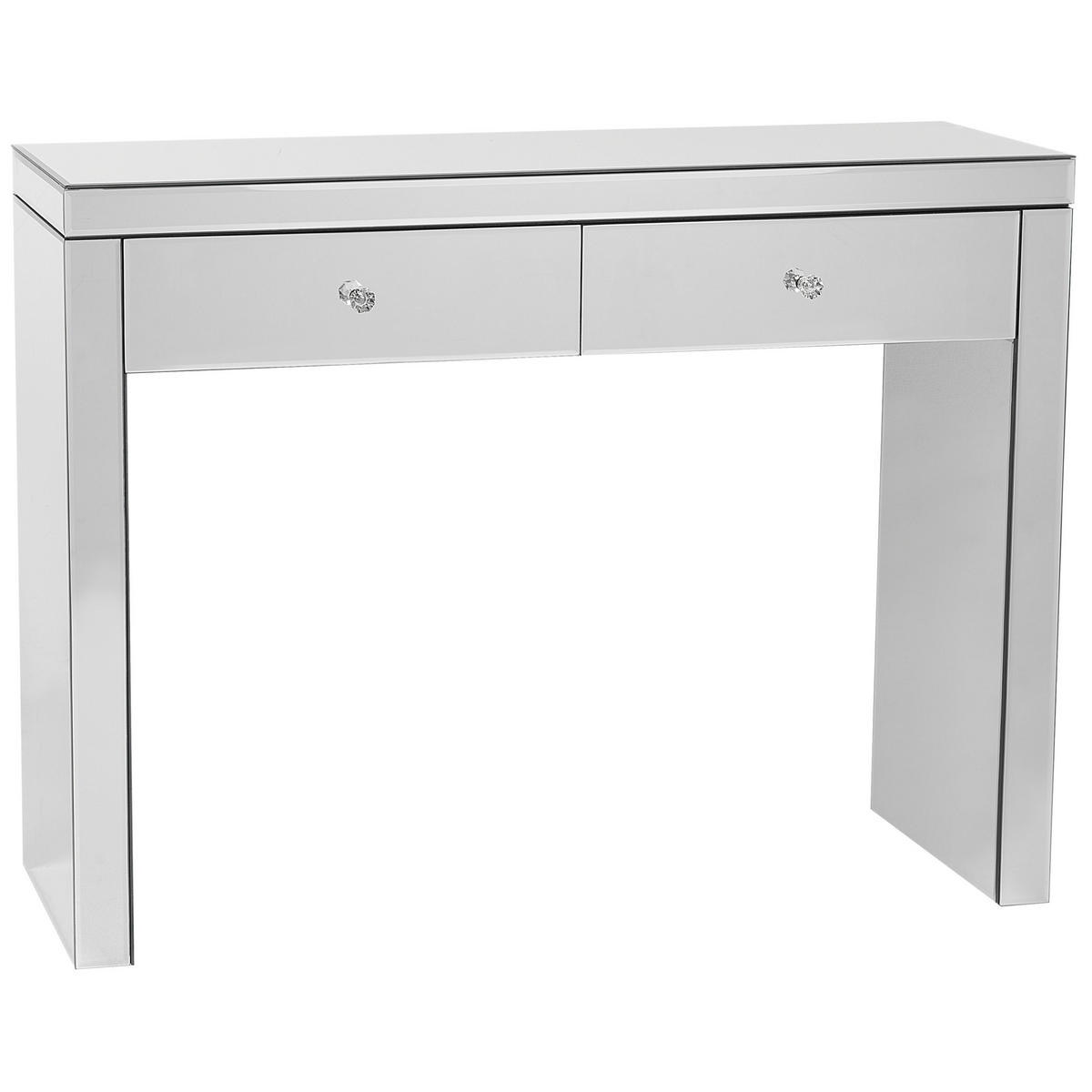 KONSOLENTISCH Spiegeleffekt 2 Schubladen Marle - Silberfarben, Glas (35/100/77cm) - Beliani