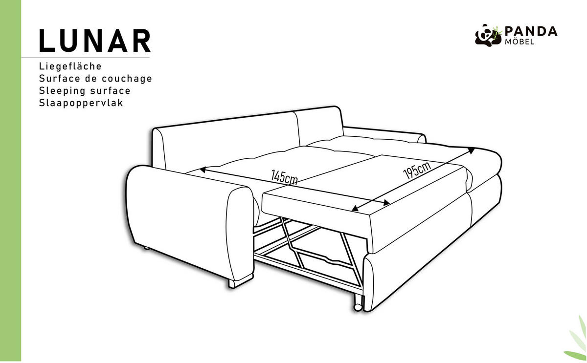 ECKSCHLAFSOFA Lunar Schlafsofa mit Bettkasten, Braun - Braun, Holz (237/166cm) - Panda Möbel