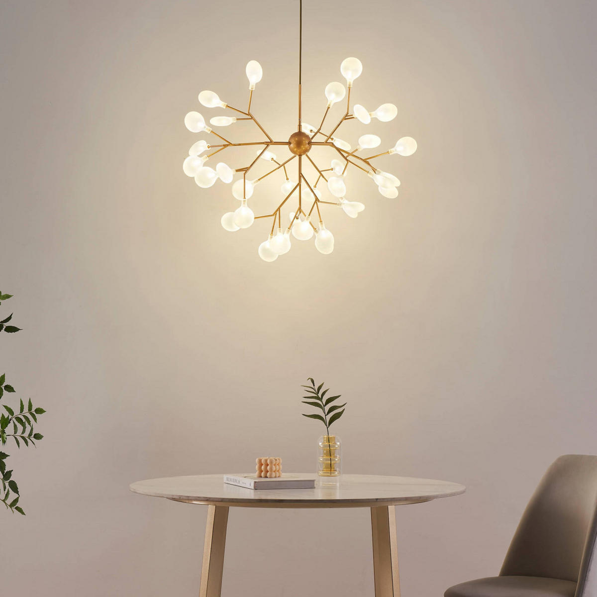 HÄNGELEUCHTE Arsinoe, Gold / Messing, 80cm - Goldfarben, Glas (80/80/63.5cm) - KOSILUM