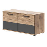 GARDEROBENBANK Eiche, grau 90 cm mit Soft-Close - Eichefarben/Dunkelgrau, Holzwerkstoff/Kunststoff (90/51/37cm) - Inn.Furn