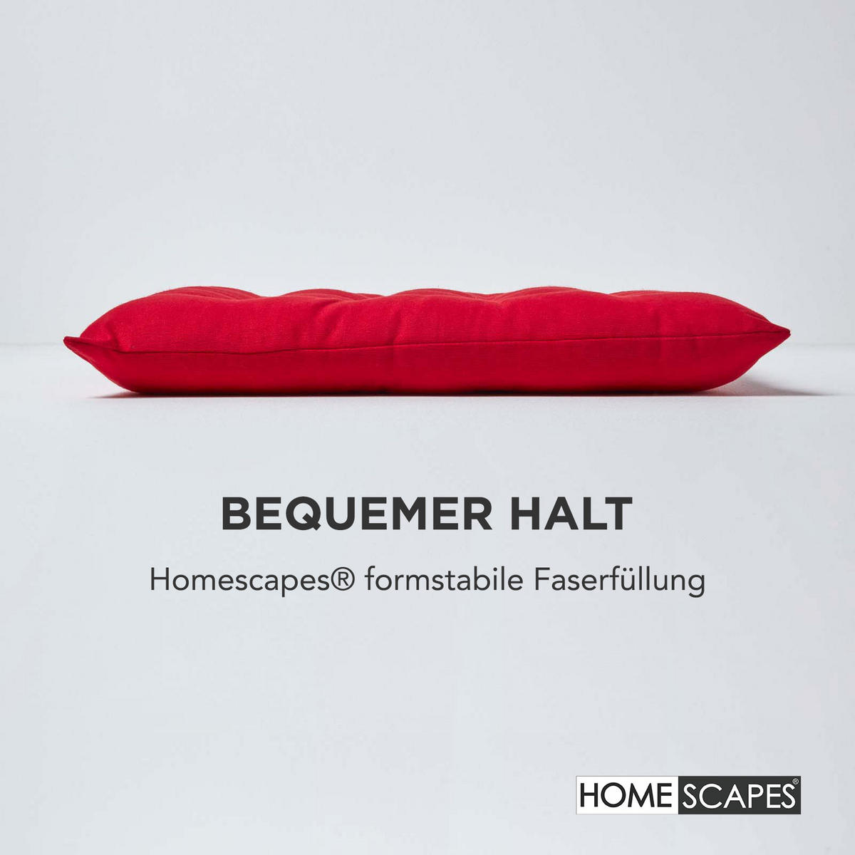 STUHLKISSEN 4er-Set rot 40/40/6,5 cm - Rot, Textil (40/40/6.5cm) - Homescapes