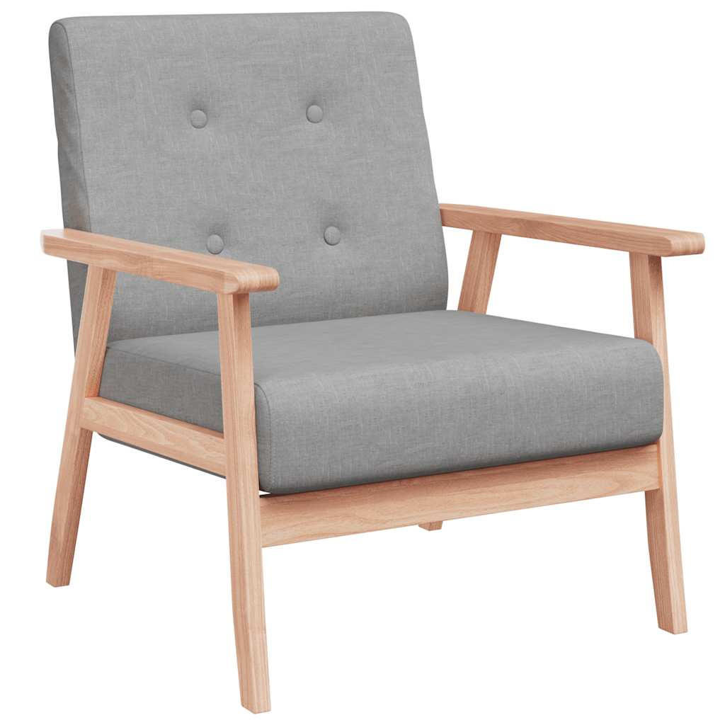 SESSEL 64,5/67/73,5 cm aus Stoff, Holz Hellgrau - Grau, Holz (67/73.5/64.5cm) - vidaXL