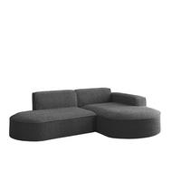 ECKSOFA Designer L-Form MODENA STUDIO Stoff Loop Graphit Rechts - Graphitfarben, Holz (236/165cm) - Kaiser Möbel