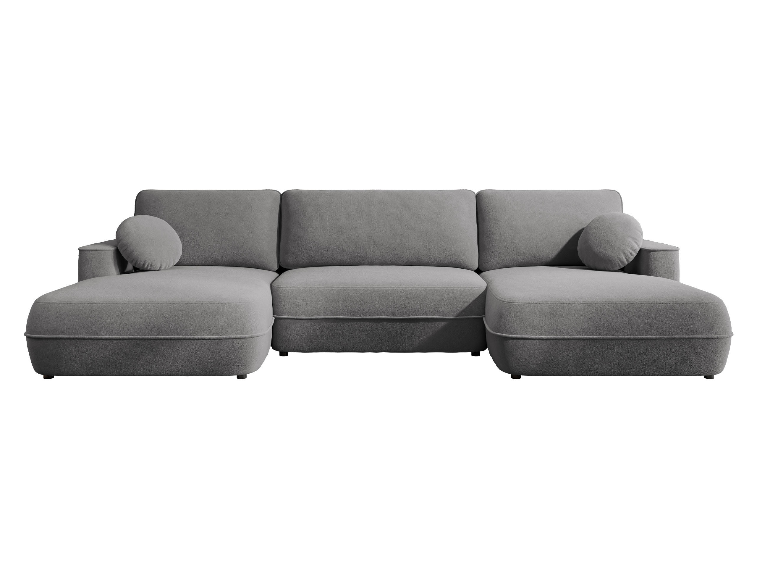 WOHNLANDSCHAFT Fuego U - Schwarz/Grau, Holz/Kunststoff (364/87/168cm) - MIRJAN24