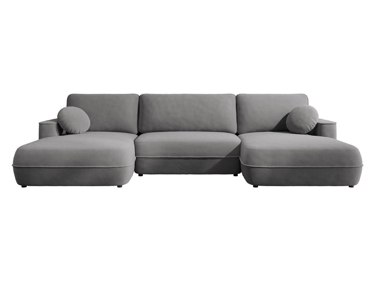 WOHNLANDSCHAFT Fuego U - Schwarz/Grau, Holz/Kunststoff (364/87/168cm) - MIRJAN24