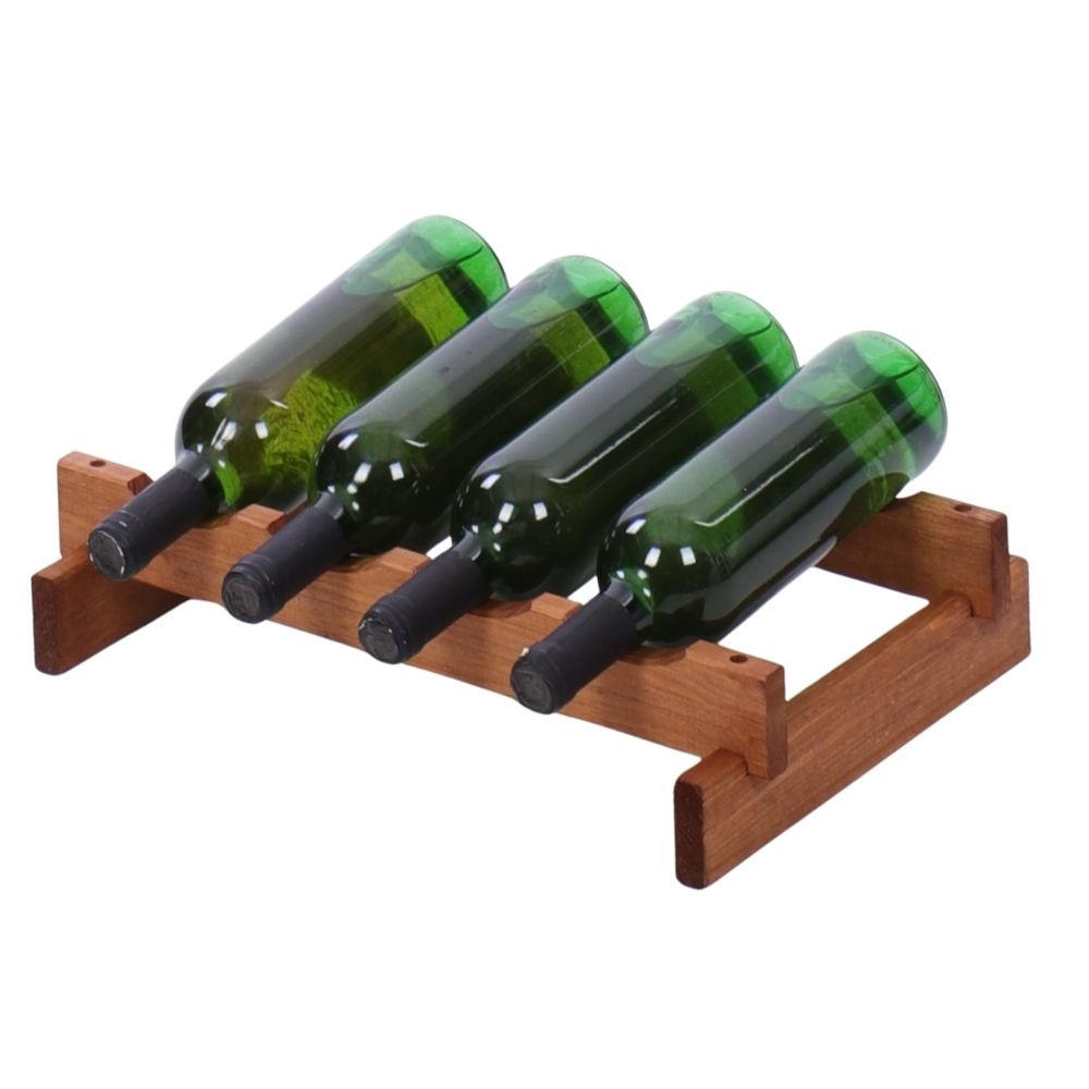 WEINREGAL VINOTECA FLEX PRO HxBxT 9x46x28cm 4 Flaschen auf 1 Ebene Braun geölt - Braun, Holz (46/9/28cm) - PROREGAL