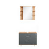 BADMÖBEL-SET Ilias Anthrazit/Goldkraft Eiche 2 Teile Unterschrank 80 cm - Anthrazit/Eiche Wotan, Holzwerkstoff (80.2/60.8/33cm) - Vicco