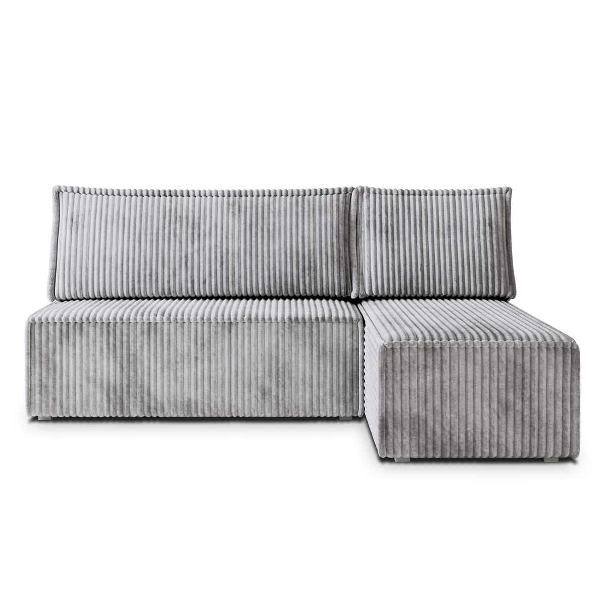 ROHOVÁ SEDAČKA BRISO světle šedá - šedá/světle šedá, dřevo/textil (200/140cm) - MASSENO