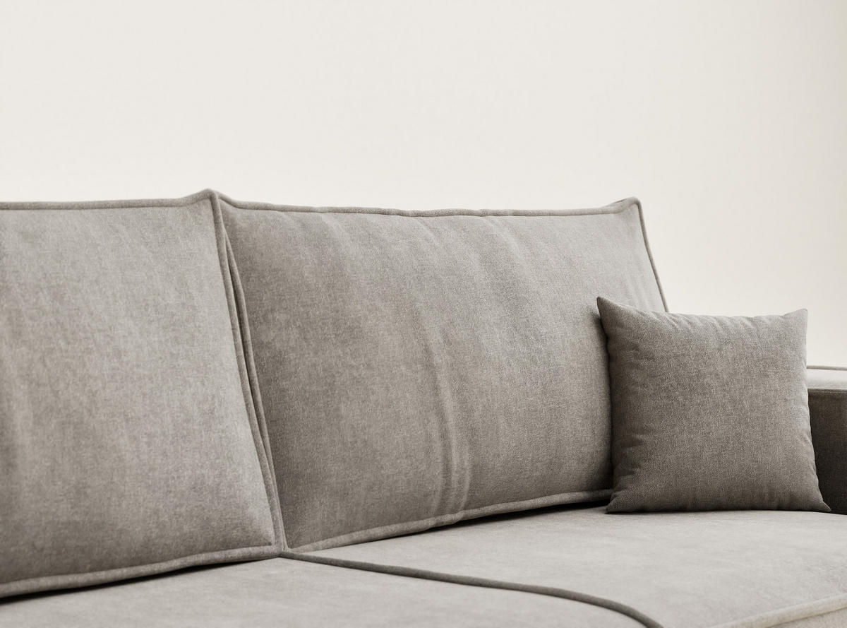 SOFA MIT SCHLAFFUNKTION Milos Braun Webstoff - Schwarz/Braun, Holz/Holzwerkstoff (255/70/105cm) - Maison de Reve