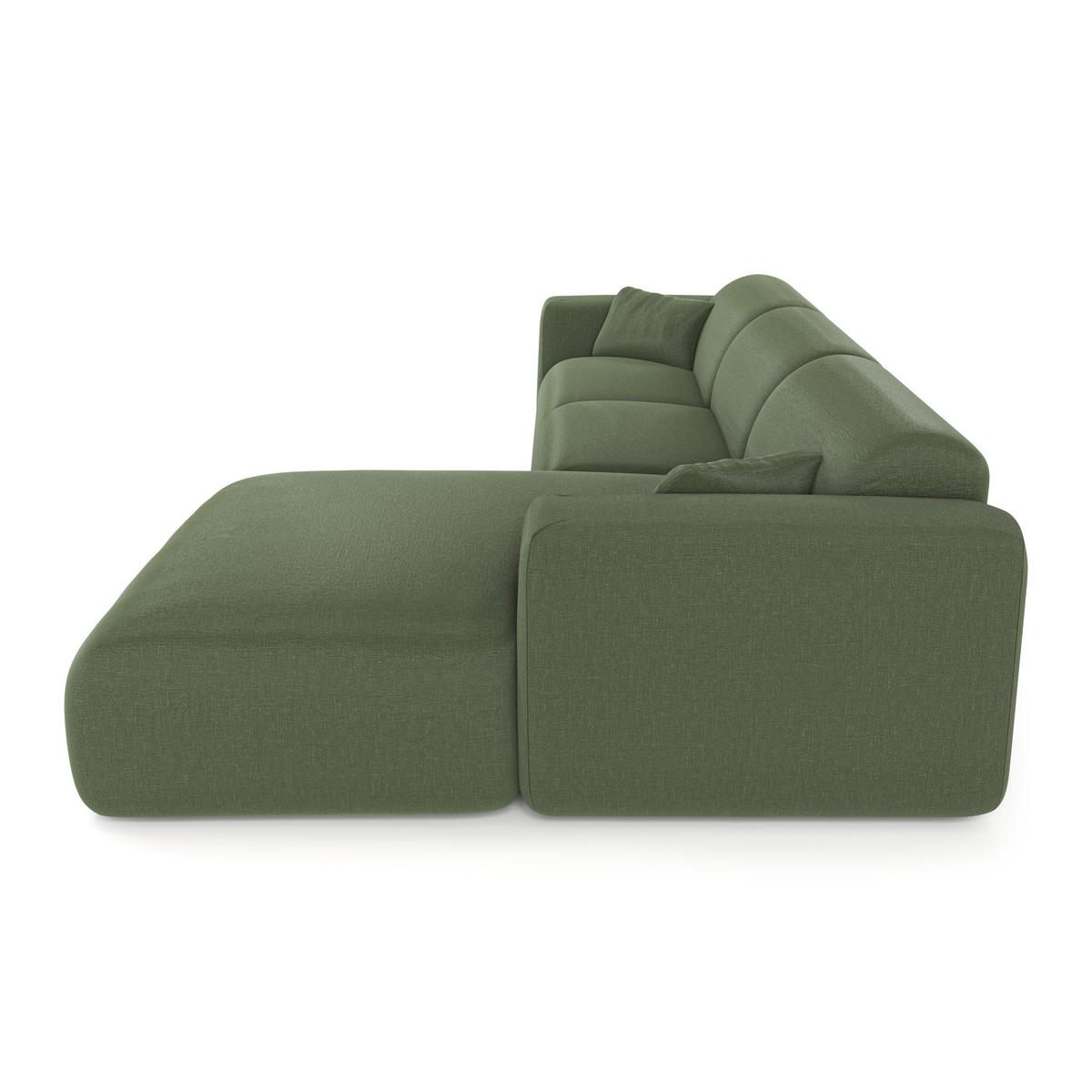 ECKSOFA RECHTS SCHLAFSOFA Rastergewebe Olivgrün 280cm - Olivgrün, Textil (280/165cm) - Sia Home