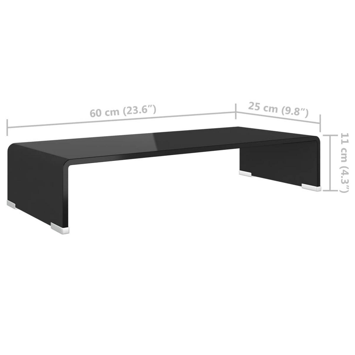 TV-TISCH/BILDSCHIRMERHÖHUNG Glas Schwarz 60/25/11 Cm - Schwarz, Glas (25/60/11cm) - vidaXL