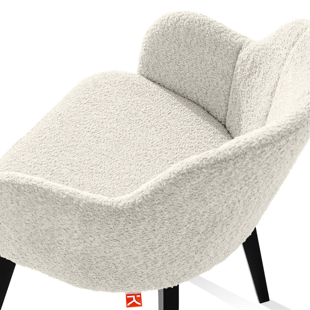 POLSTERSTUHL LONIS Esszimmerstühle 2er Set - Schwarz/Weiß, Holz/Textil (55/82/54cm) - KONSIMO®