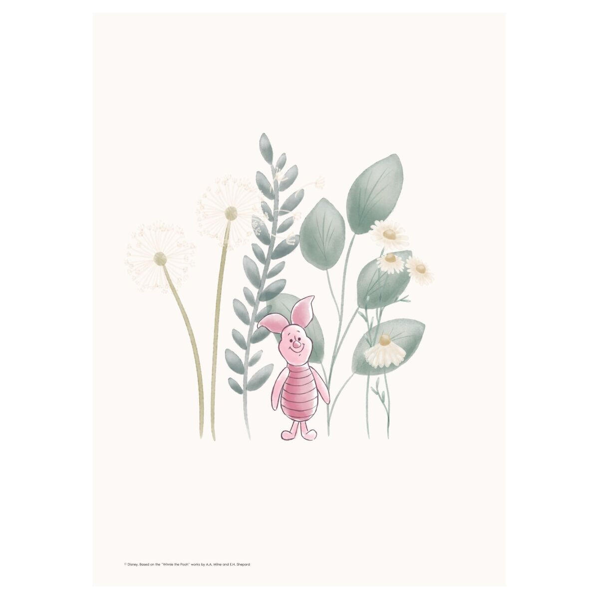 POSTER Disney's Piglet Among Dandelions - Multicolor, Papier (70/100/0.1cm) - Poster&Frame