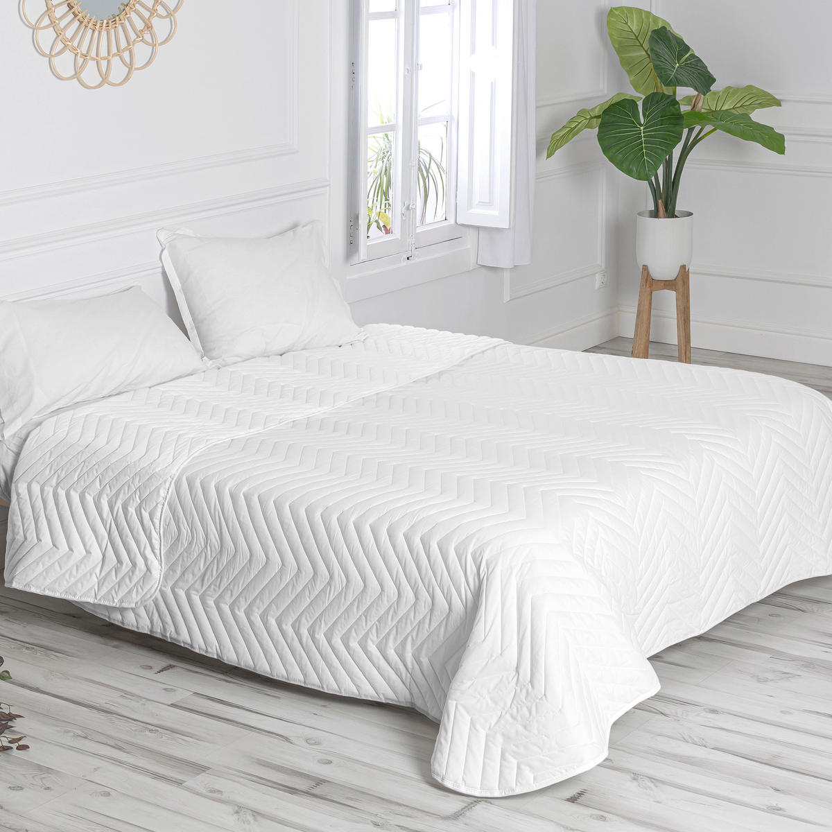 TAGESDECKE arista 240x260 cm (bett 135/140/150) weiss - Weiß, Textil (240/260cm) - Happy Friday