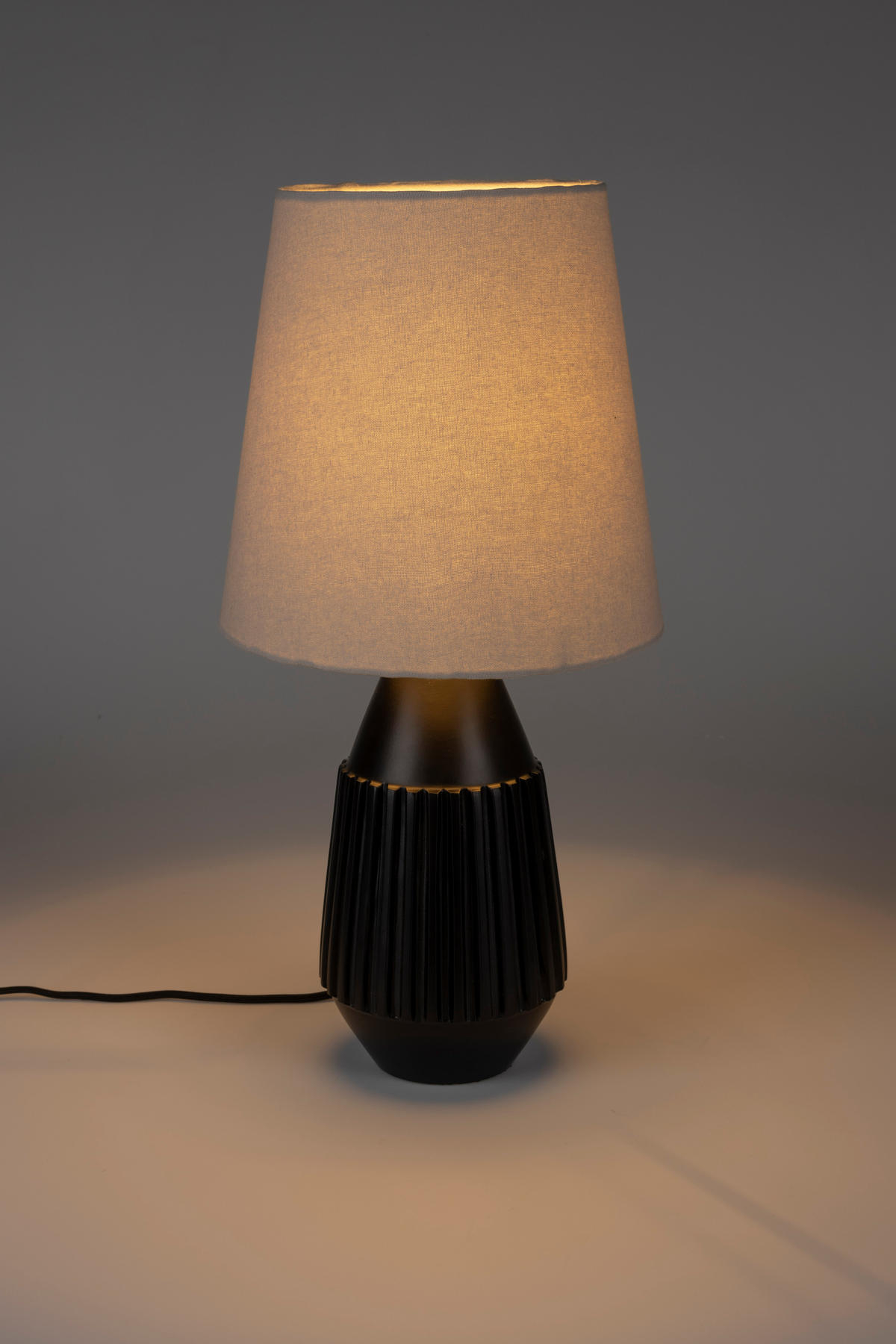 TISCHLAMPE Aysa - Schwarz - 25/25/52 cm - Schwarz, Kunststoff (25/25/52cm) - Novel