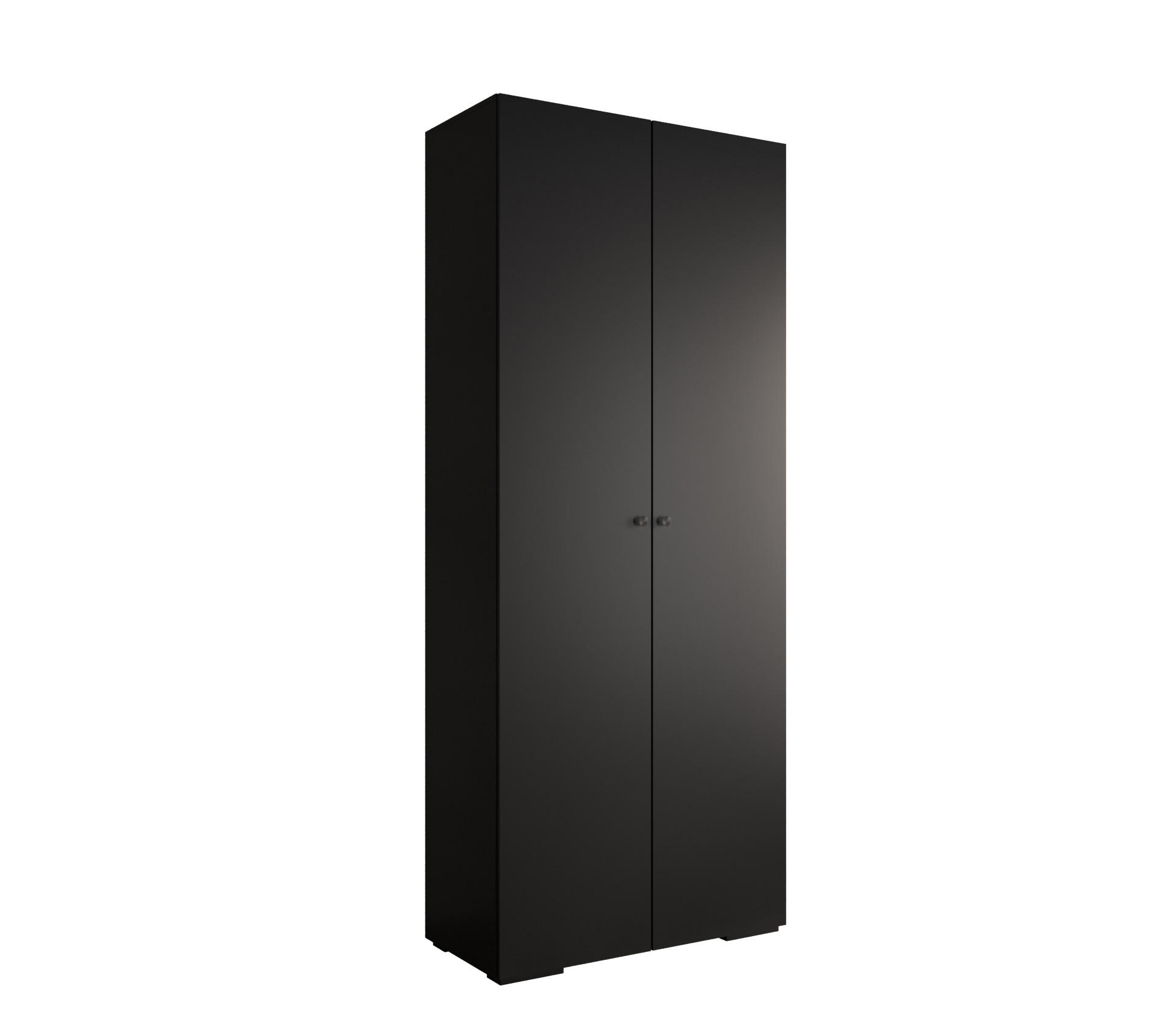 DREHTÜRENSCHRANK 236.7/100/47 2-türig - Schwarz, Holz/Metall (100/236.7/47cm) - Abiks Möbel