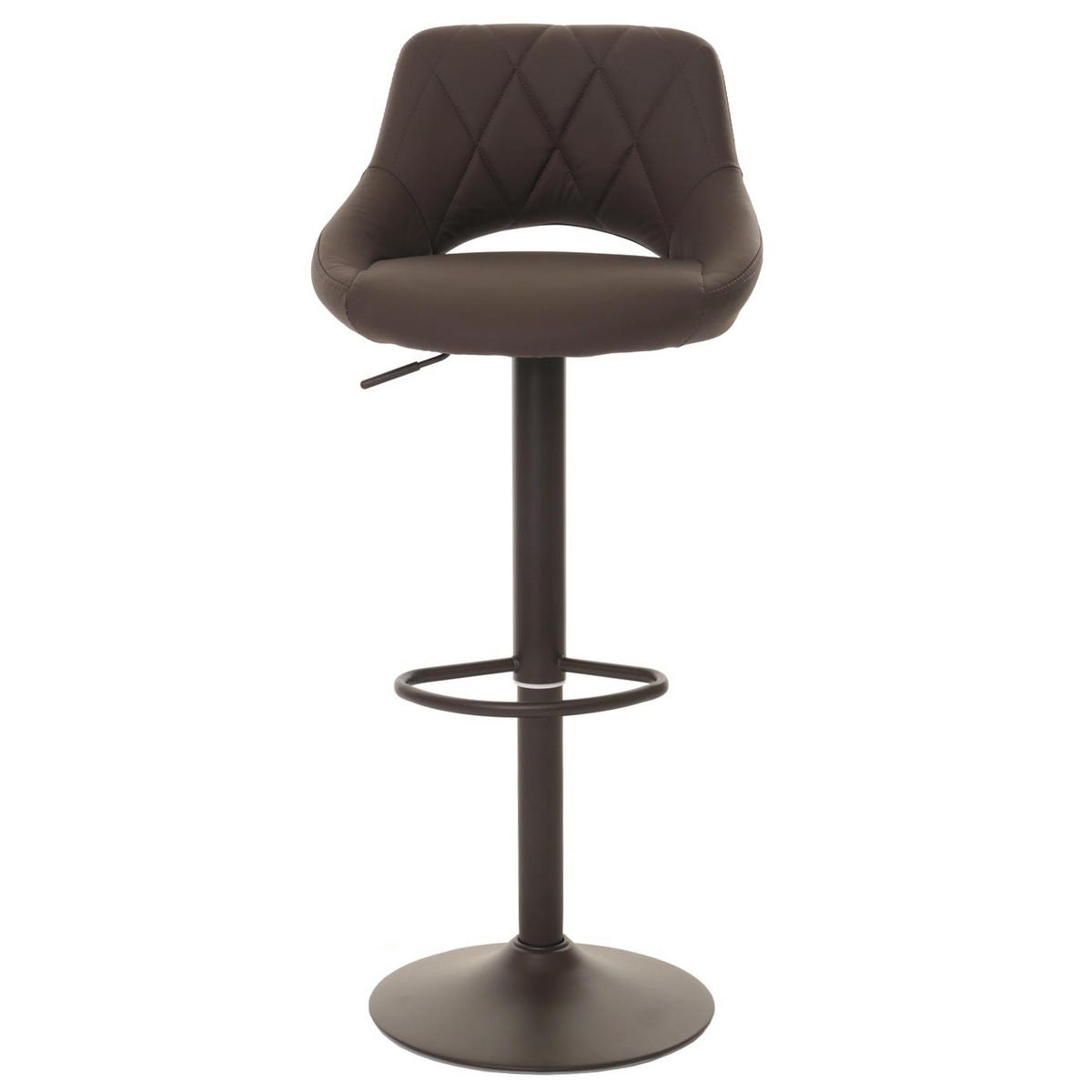 BARHOCKER 2er-Set gepolstert mit Lehne Sitzhöhe 60-82cm Fußablage drehbar Kunstleder Metall Braun - Braun, Kunststoff (47/107/44cm) - PROREGAL