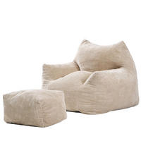 POUF kord Beige - Beige, Textil (95/80/95cm) - Nordlys