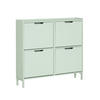 SCHUHSCHRANK Grün - Grün, Holzwerkstoff/Metall (100/91/19cm) - SoBuy