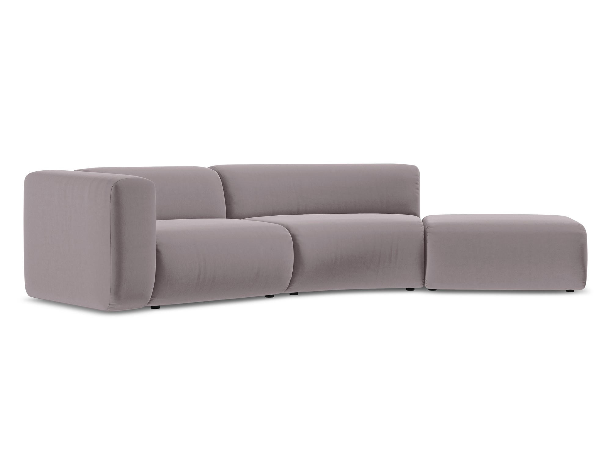 4-SITZER-SOFA Samt Stoff Violett - Lila/Flieder, Kunststoff/Textil (335/70/166cm) - Makamii