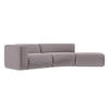 4-SITZER-SOFA Samt Stoff Violett - Lila/Flieder, Kunststoff/Textil (335/70/166cm) - Makamii
