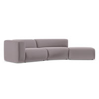 4-SITZER-SOFA Samt Stoff Violett - Lila/Flieder, Kunststoff/Textil (335/70/166cm) - Makamii