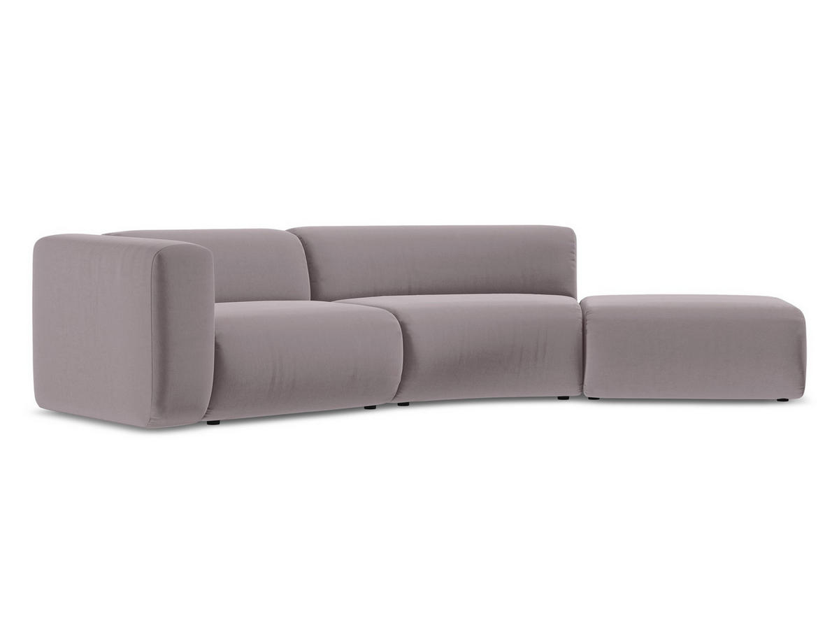 4-SITZER-SOFA Samt Stoff Violett - Lila/Flieder, Kunststoff/Textil (335/70/166cm) - Makamii