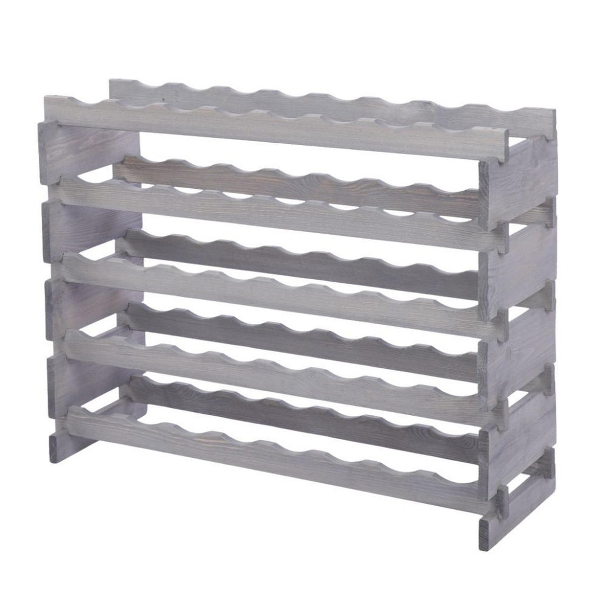 WEINREGAL VINOTECA FLEX PRO HxBxT 65x84x28cm 40 Flaschen auf 5 Ebenen Grau - Grau, Holz (84/65/28cm) - PROREGAL