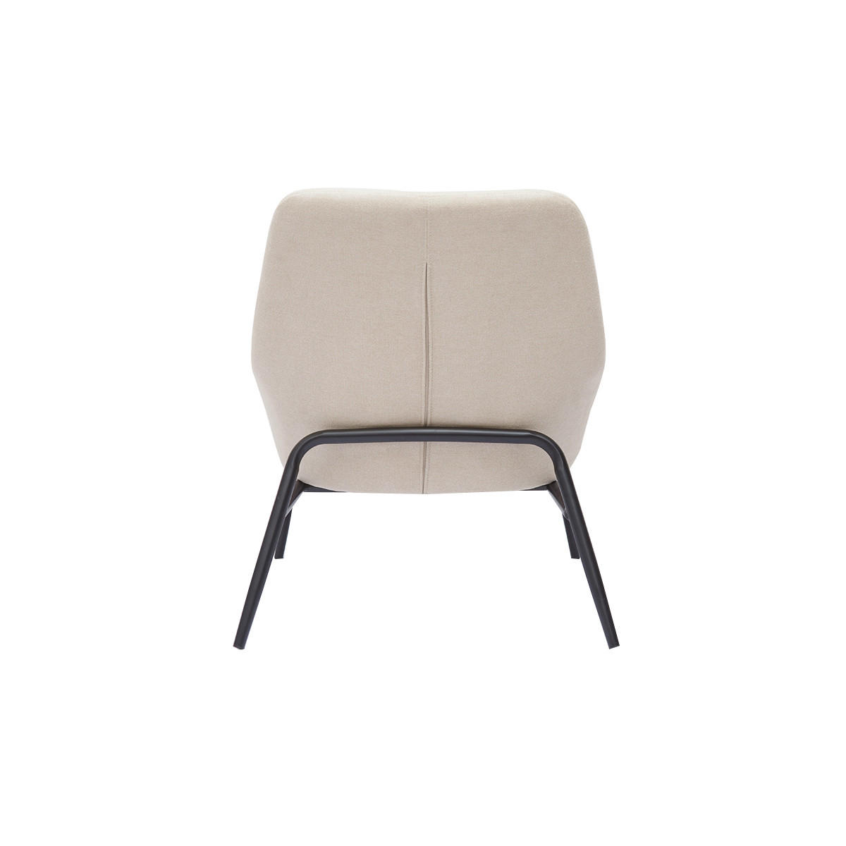 SESSEL Samt Beige Schwarz Metall MAXINE - Beige, Textil (77.5/75/67.5cm) - Miliboo