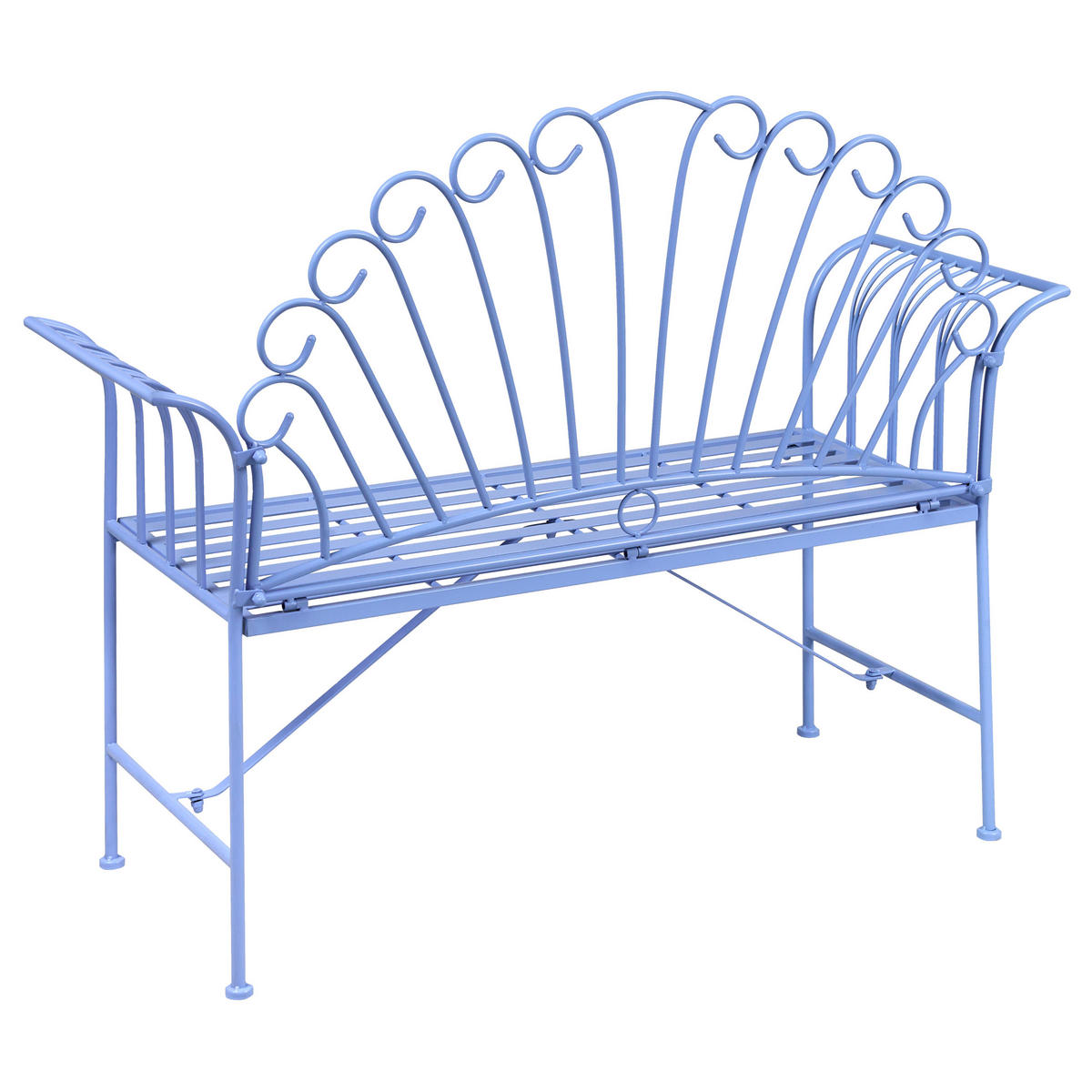 GARTENBANK Hellblau Cavinia - Blau, Metall (125/97/46cm) - Beliani