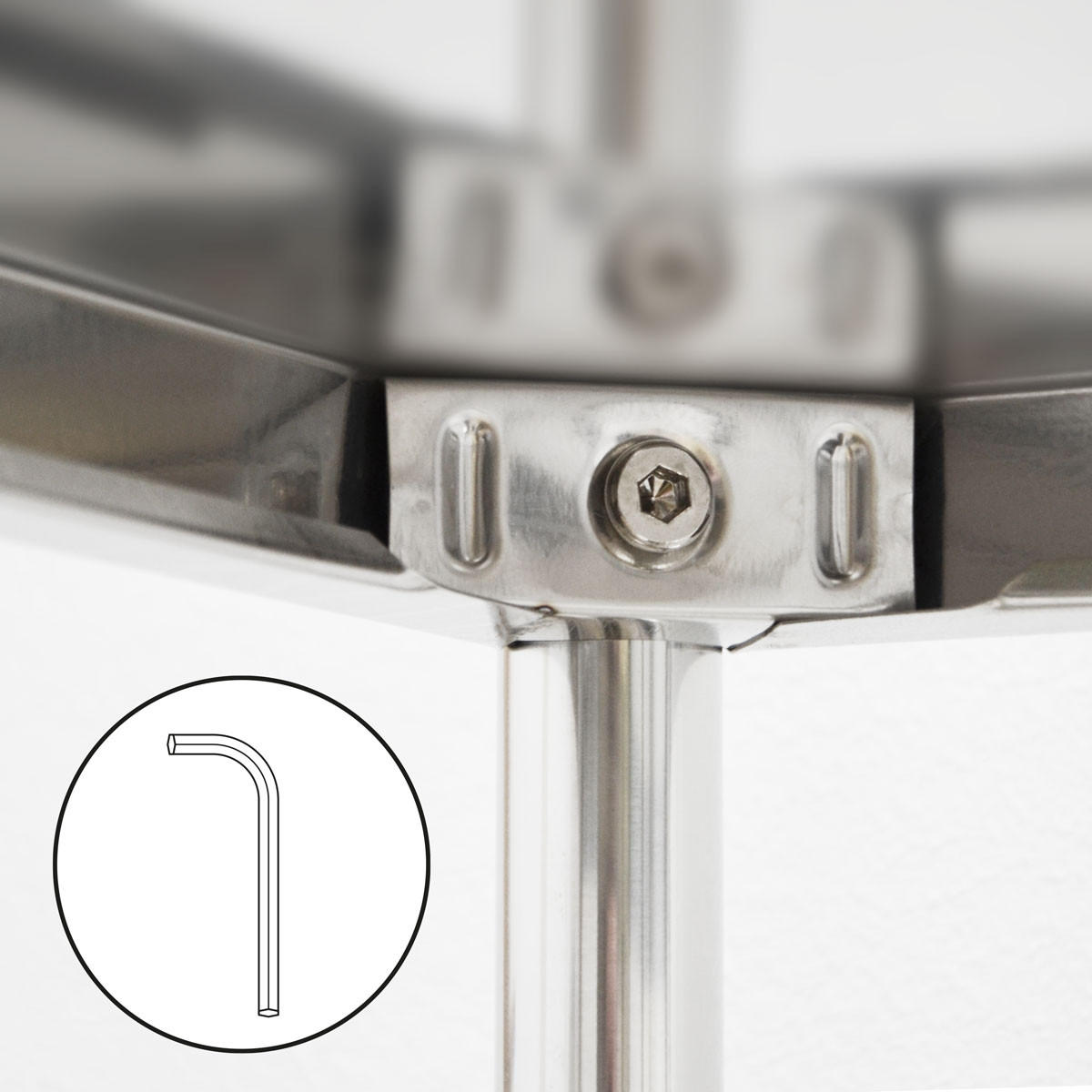 EDELSTAHL-REGAL 74x41x109 bis 160kg inkl. 4 Ebenen - Silberfarben, Metall (41/109/74cm) - shelfr